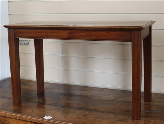 A low mahogany rectangular topped coffee table, W.81cm